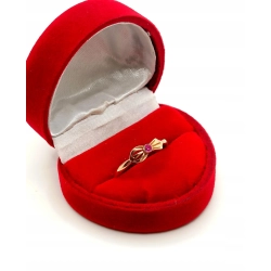 Złoty pierścionek Kokardka z cyrkonią Pr.583 W:1,73gr Roz.17