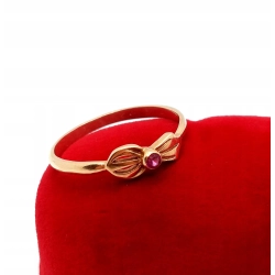 Złoty pierścionek Kokardka z cyrkonią Pr.583 W:1,73gr Roz.17