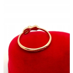 Złoty pierścionek Kokardka z cyrkonią Pr.583 W:1,73gr Roz.17