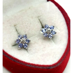 Złote kolczyki Kwiatki z cyrkoniami PR.585 W:1,20gr InterSKLEP