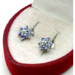 Złote kolczyki Kwiatki z cyrkoniami PR.585 W:1,20gr InterSKLEP