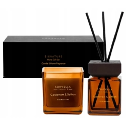ZESTAW SORVELLA SIGNATURE CARDAMON SAFFRON DYFUZOR 200ML + ŚWIECA 200G
