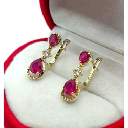 Złote kolczyki z Cyrkoniami NOWE PR.375 W:2,32gr InterSKLEP