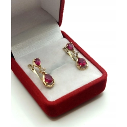 Złote kolczyki z Cyrkoniami NOWE PR.375 W:2,32gr InterSKLEP