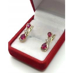 Złote kolczyki z Cyrkoniami NOWE PR.375 W:2,32gr InterSKLEP