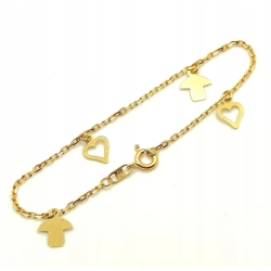 Złota bransoletka z Zawieszkami PR.750 W:2,78gr Dł.18cm InterSKLEP