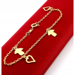 Złota bransoletka z Zawieszkami PR.750 W:2,78gr Dł.18cm InterSKLEP