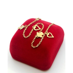 Złota bransoletka z Zawieszkami PR.750 W:2,78gr Dł.18cm InterSKLEP