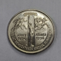 2 zł ( 1995 ) 100 lat Igrzysk Ateny - Atlanta ŁADNA
