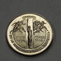2 zł ( 1995 ) 100 lat Igrzysk Ateny - Atlanta ŁADNA