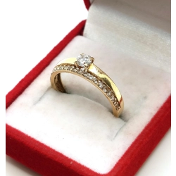 Złoty pierścionek z cyrkoniami W. KRUK Pr.585 W:2gr Roz.14