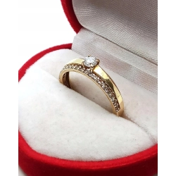 Złoty pierścionek z cyrkoniami W. KRUK Pr.585 W:2gr Roz.14