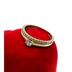 Złoty pierścionek z cyrkoniami W. KRUK Pr.585 W:2gr Roz.14