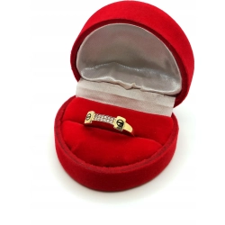 Złoty pierścionek z cyrkoniami i emalią Pr.750 W:1,76gr Roz.18