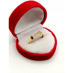 Złoty pierścionek z cyrkoniami i emalią Pr.750 W:1,76gr Roz.18