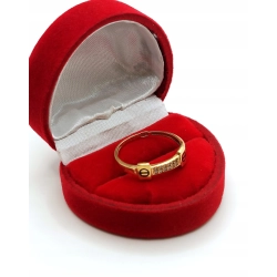 Złoty pierścionek z cyrkoniami i emalią Pr.750 W:1,76gr Roz.18