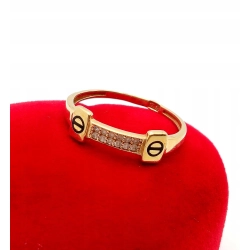 Złoty pierścionek z cyrkoniami i emalią Pr.750 W:1,76gr Roz.18