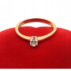 Złoty pierścionek z Cyrkonią PR.585 W:1,44gr R.12 InterSKLEP