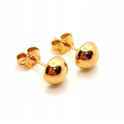 Złote kolczyk półkulki Pr.585 W:1,17gr sztyft InterSKLEP