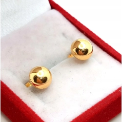 Złote kolczyk półkulki Pr.585 W:1,17gr sztyft InterSKLEP