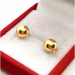 Złote kolczyk półkulki Pr.585 W:1,17gr sztyft InterSKLEP