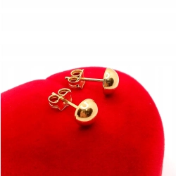 Złote kolczyk półkulki Pr.585 W:1,17gr sztyft InterSKLEP