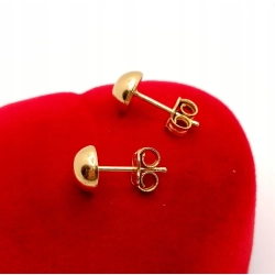 Złote kolczyk półkulki Pr.585 W:1,17gr sztyft InterSKLEP