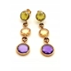 Złote kolczyki kolorowe długie W.KRUK Pr.375 W:5,46gr InterSKLEP