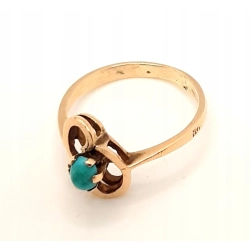 Złoty pierścionek z Turkusem PR.585 W:3,03gr R.17 InterSKLEP