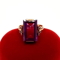 Złoty pierścionek z różowym kamieniem PR.585 W:5,37gr R.13 InterSKLEP