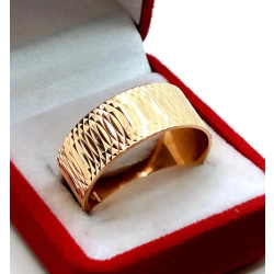 Złota obrączka zdobiona szer.10mm Pr.583 W:5,91gr Roz.28