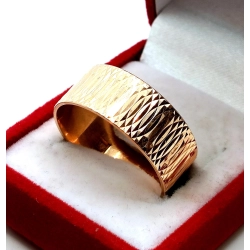 Złota obrączka zdobiona szer.10mm Pr.583 W:5,91gr Roz.28