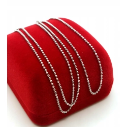 Srebrny łańcuszek kulki Pr.925 W:2gr Dł:45cm Nowy 12