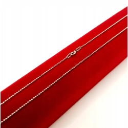 Srebrny łańcuszek kulki Pr.925 W:2gr Dł:45cm Nowy 12