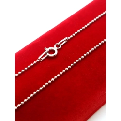 Srebrny łańcuszek Kulki Pr.925 W:2,47gr Dł:55cm Nowy 11