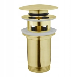 KOREK UMYWALKOWY KLIK KLAK Z PRZELEWEM AUTOMATYCZNY ZŁOTY METALOWY JANO