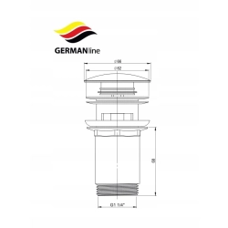 KOREK UMYWALKOWY KLIK KLAK Z PRZELEWEM AUTOMATYCZNY ZŁOTY METALOWY JANO