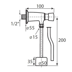 Przycisk spłukujący do pisuaru Batmix srebrny