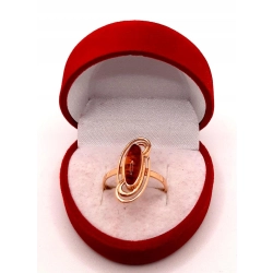 Złoty pierścionek z Bursztynem PR.583 W:3,15gr R.19 InterSKLEP