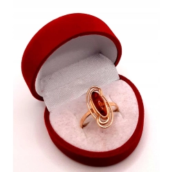 Złoty pierścionek z Bursztynem PR.583 W:3,15gr R.19 InterSKLEP