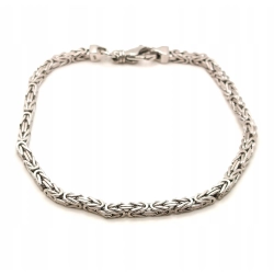 Srebrna bransoletka splot Królewski Pr.925 W:15,20gr Dł:23cm