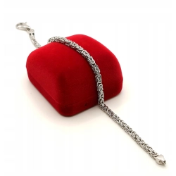 Srebrna bransoletka splot Królewski Pr.925 W:15,20gr Dł:23cm