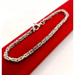 Srebrna bransoletka splot Królewski Pr.925 W:15,20gr Dł:23,5cm NOWA