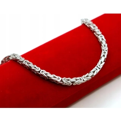 Srebrna bransoletka splot Królewski Pr.925 W:15,20gr Dł:23,5cm NOWA