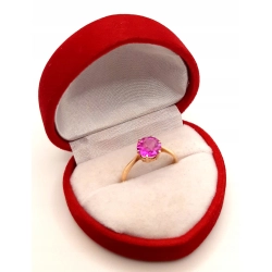 Złoty pierścionek z Różowym kamieniem PR.583 W:1,72gr R.11 InterSKLEP