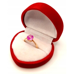 Złoty pierścionek z Różowym kamieniem PR.583 W:1,72gr R.11 InterSKLEP