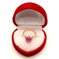 Złoty pierścionek z Różowym kamieniem PR.583 W:1,72gr R.11 InterSKLEP