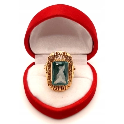 Złoty pierścionek miętowy kamień WARMET PR.585 W:8,41gr R.12 InterSKLEP