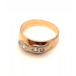 Złoty pierścionek obrączka z Cyrkoniami PR.585 W:4,63gr R.21 InterSKLEP