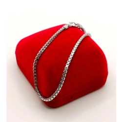 Srebrna bransoletka gruba Kostka Pr.925 W:3,45gr Dł:18cm NOWA